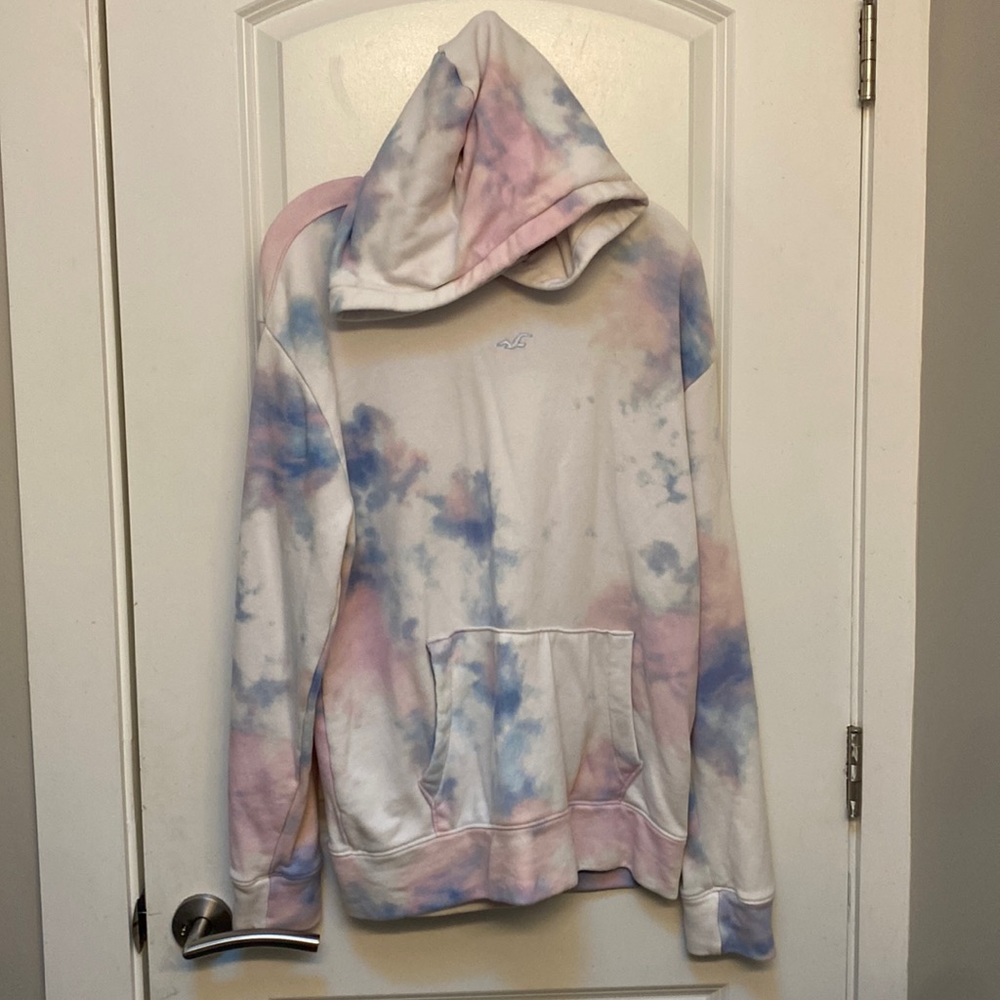 EUC lightweight scrunch-dye terry Hollister hoodie